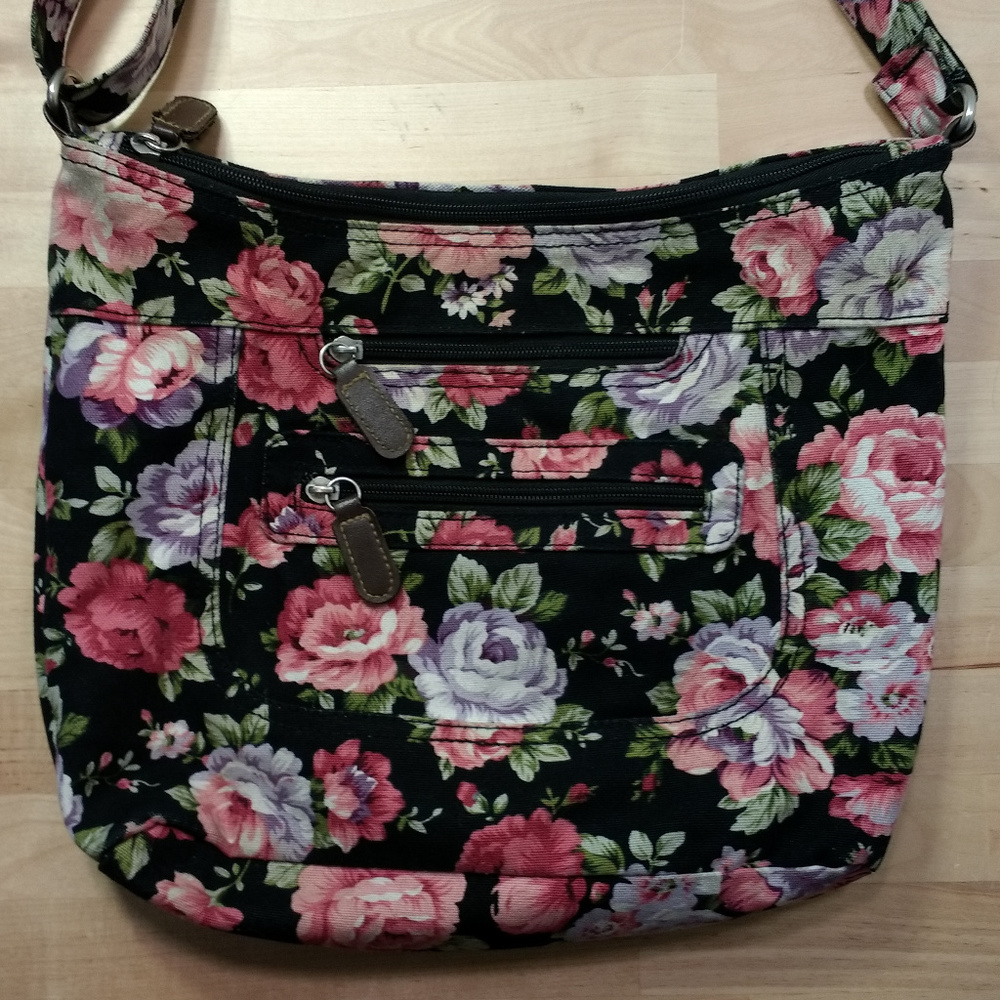 Floral Crossbody Bag Purse 100% Cotton